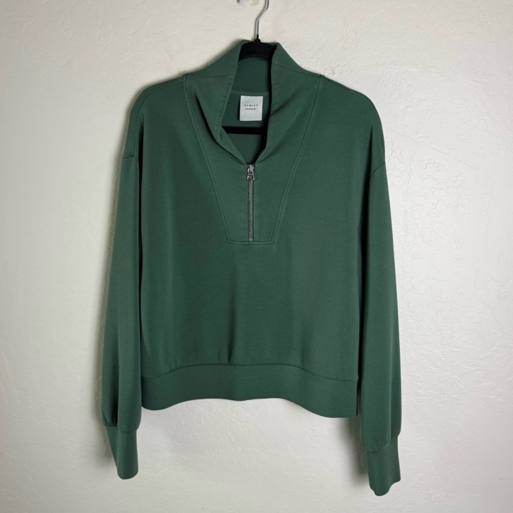Varley Davidson Sweat Half Zip Sweatshirt M Cila Green VAR01080